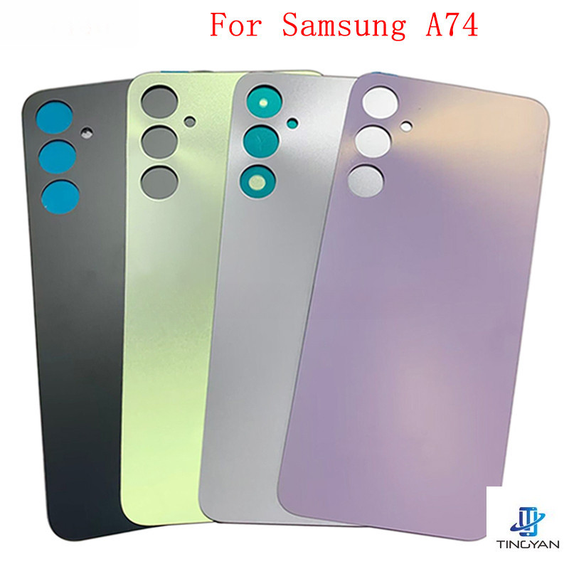 ฝาครอบแบตเตอรี่ด้านหลัง พร้อมโลโก้ แบบเปลี่ยน สําหรับ Samsung A74 A746