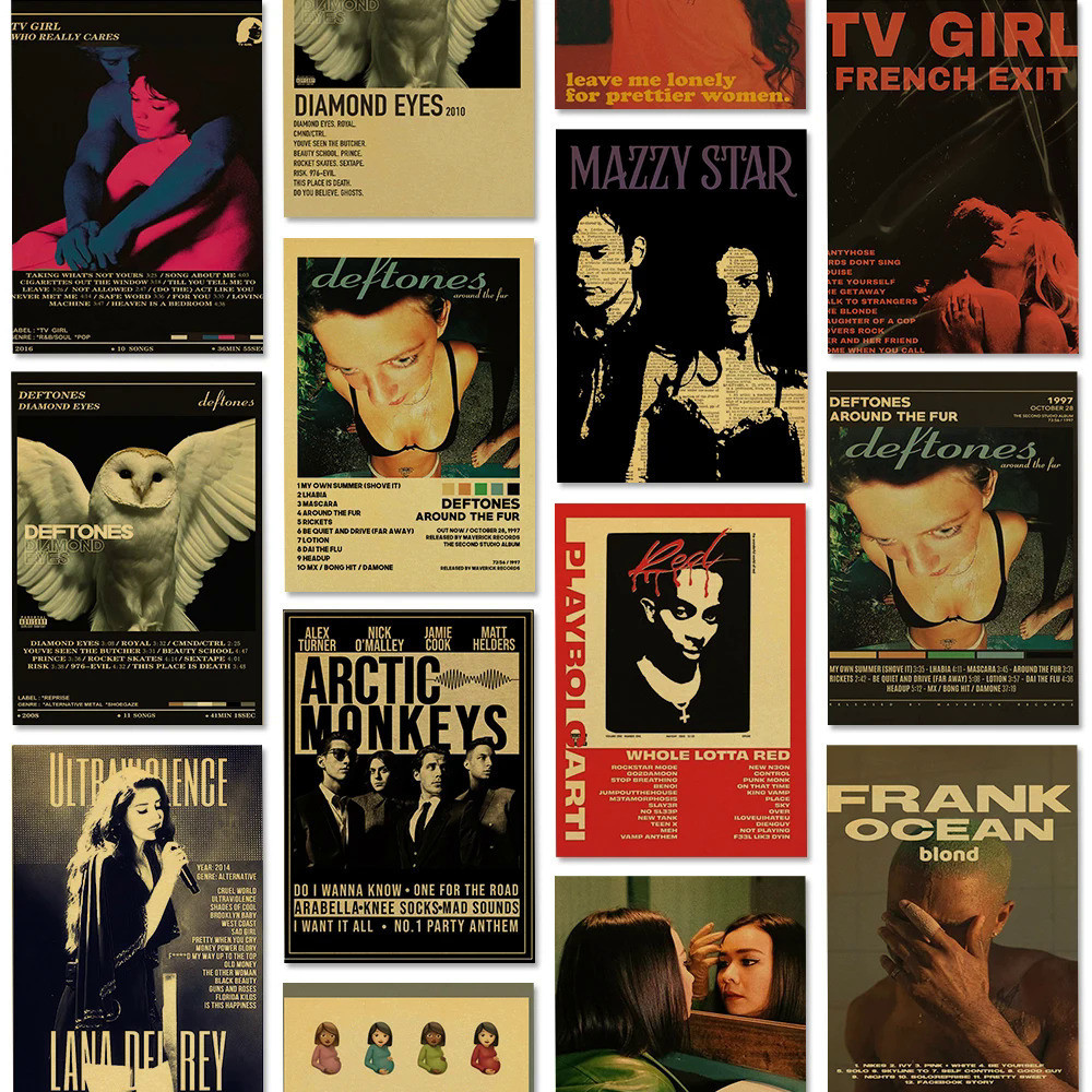 Mitski Drake Deftones Band Girl Lovers โปสเตอร์ความงามเพลง AlbumRapper ผ้าใบภาพวาด Room Wall Decor โปสเตอร์สําหรับ Wall UOSJ