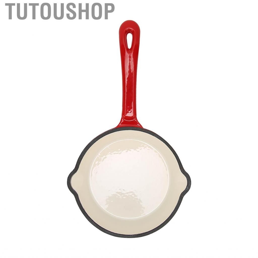 Tutoushop Deep Frying Pan Cast Iron Enamel Double Layers Nonstick Cooking Kitchen Use