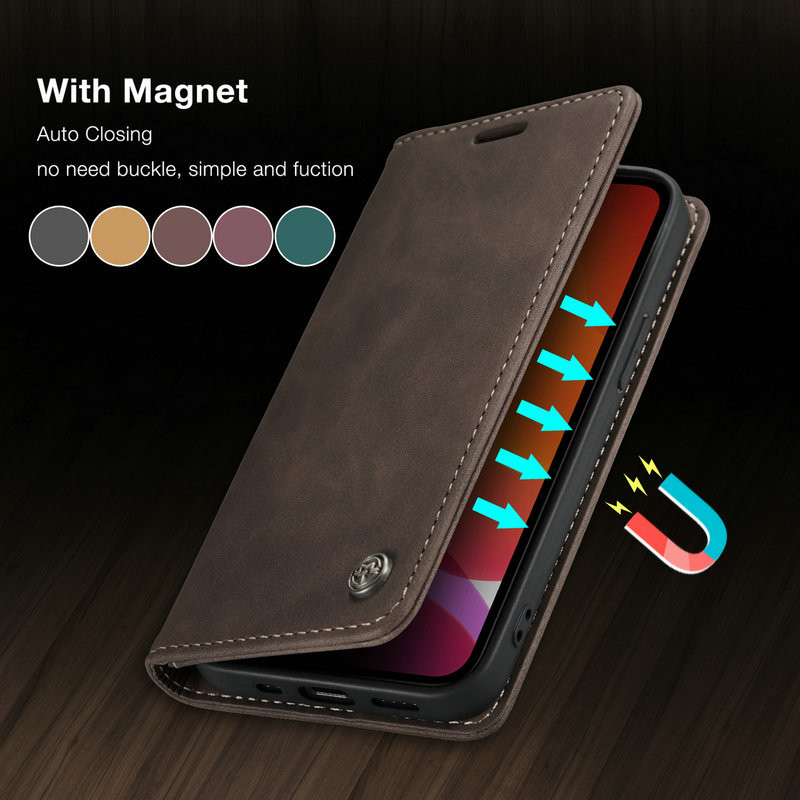Caseme เคสโทรศัพท์มือถือหนัง ฝาพับ พร้อมช่องใส่บัตร สไตล์เรโทร สําหรับ iPhone 14 Pro Max Case 14 11 12 Mini Xs 6s 7 8 Plus SE 13