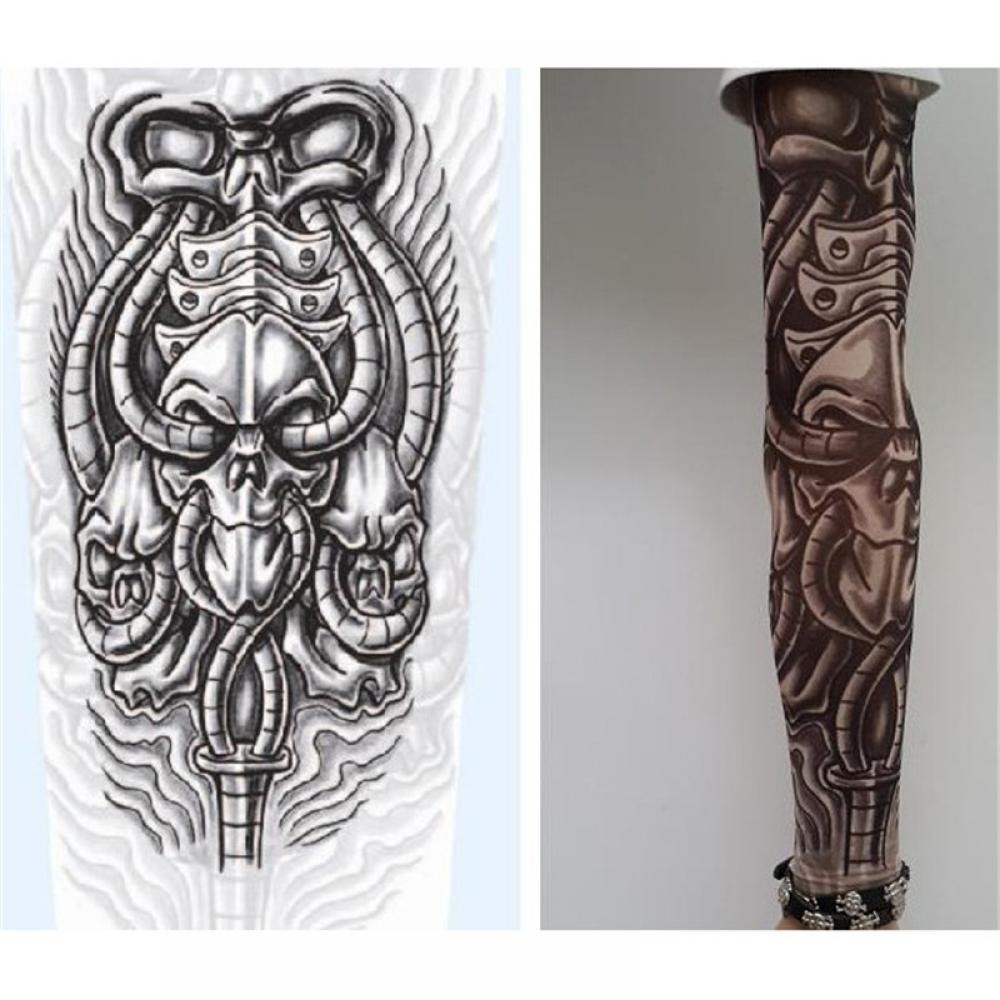 ปลอกแขน ลายรอยสักชั่วคราว รูปมงกุฎ หัวใจ กะโหลก เสือ และอื่นๆ - รูปที่ 3