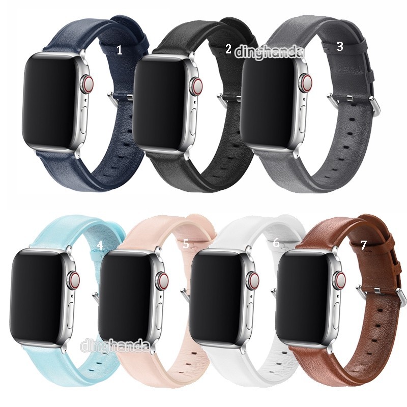 สายนาฬิกาข้อมือหนังวัว สําหรับ Apple watch Series 9 8 7 6 SE 5 4 3 2 ultra 2 49 มม. 38 มม. 40 มม. 42 มม. 44 มม. 41 มม. 45 มม.