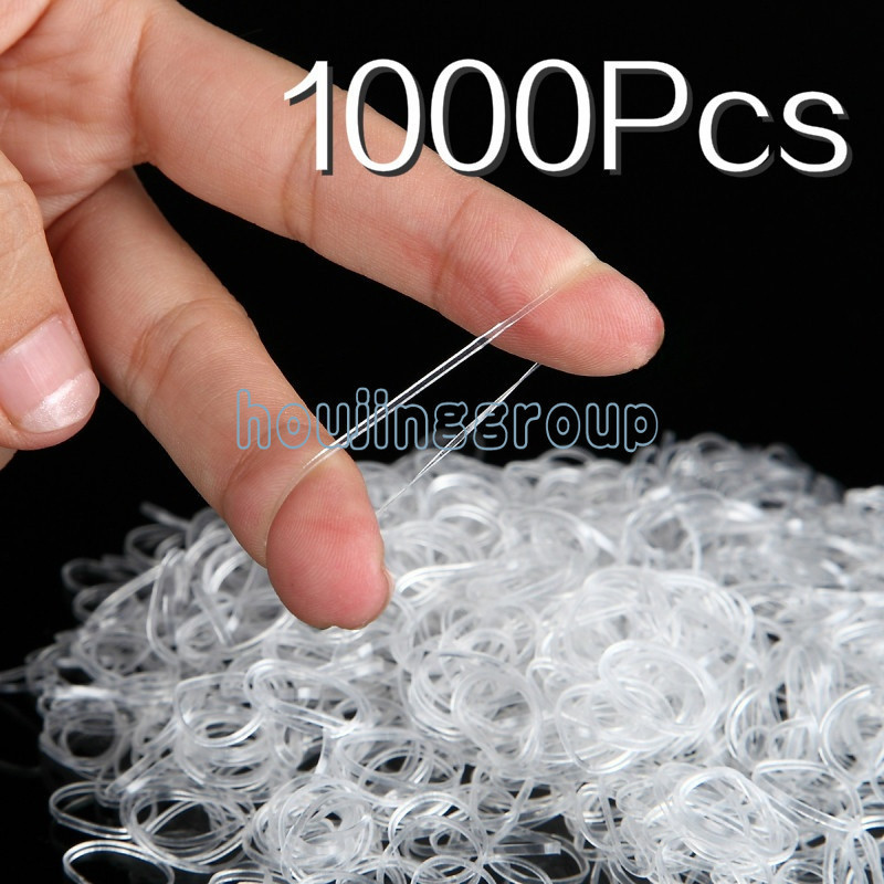 ยางมัดผมหางม้า แบบยืดหยุ่น ขนาดเล็ก พกพาสะดวก สีขาว 1000 ชิ้น ต่อแพ็ค