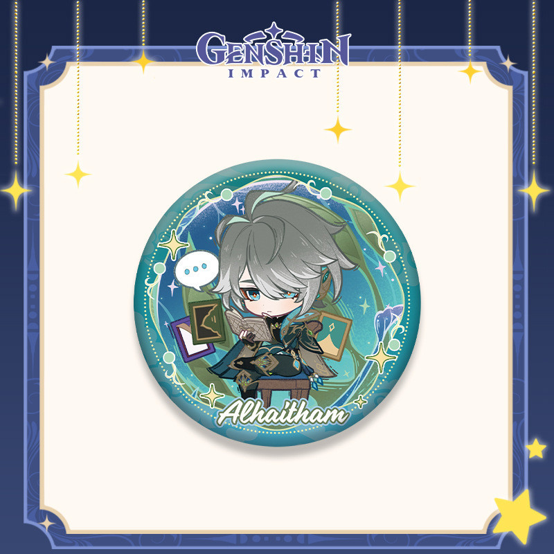 Genshin Impact Wriothesley Neuvillette Lyney Wanderer เข็มกลัดโลหะ ลายตัวอักษร Starlight 5.8 ซม. สําหรับตกแต่งบาร์ - รูปที่ 3