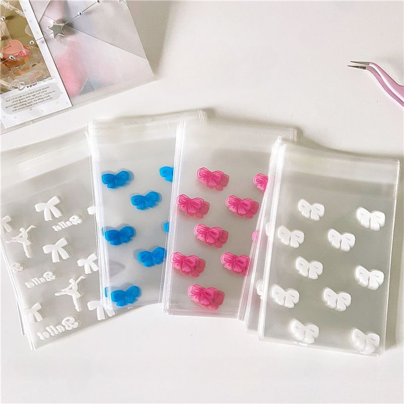 50 ชิ ้ น Ins บัลเล ่ ต ์ Bowknot ถุงปิดผนึก Toploader แขน Photocard Self กาวกระเป ๋ า