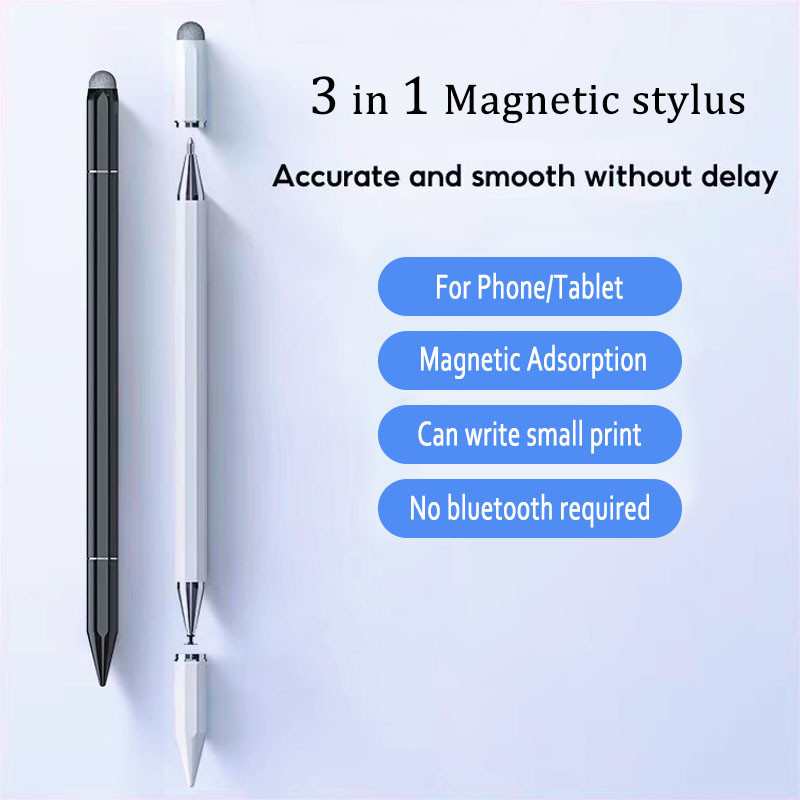 Stylus ปากกาโทรศัพท์ ปากกาทัชสกรีน Capacitive เขียนหน้าจอ สำหรับโทรศัพท์ 3 In 1 ปากกาทัชสกรีนสำหรับทุกรุ่น ไม่ต้องชาร์จ