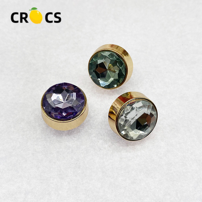 หัวเข็มขัดโลหะ รูปดอกไม้ ประดับเพชร สําหรับตกแต่งรองเท้า Crocs DIY