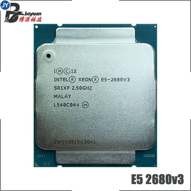 หน่วยประมวลผล CPU Intel Xeon E5-2680v3 E5 2680v3 E5 2680 v3 2.5 GHz Twelve-Core Twenty-four-Thread 30M 120W LGA 2011-3