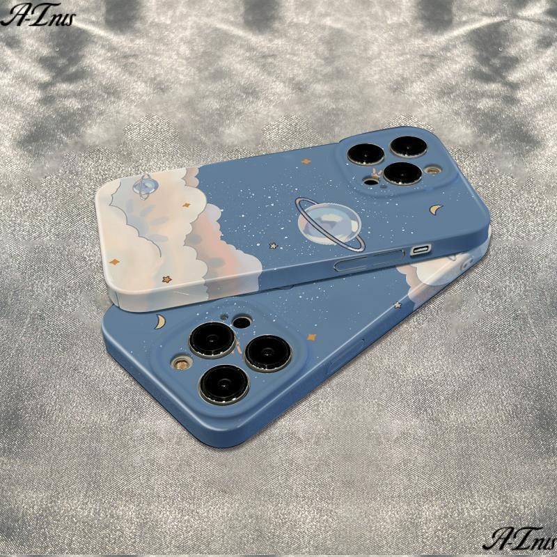 เคสโทรศัพท์มือถือแบบแข็ง ลายก้อนเมฆน่ารัก เรียบง่าย สําหรับ iPhone รุ่นใหม่ล่าสุด PC เคสกันกระแทก รุ่น 15/14 Pro Max 13/12/11 pro/11/XS Max/XR/X|8/ 7 Plus