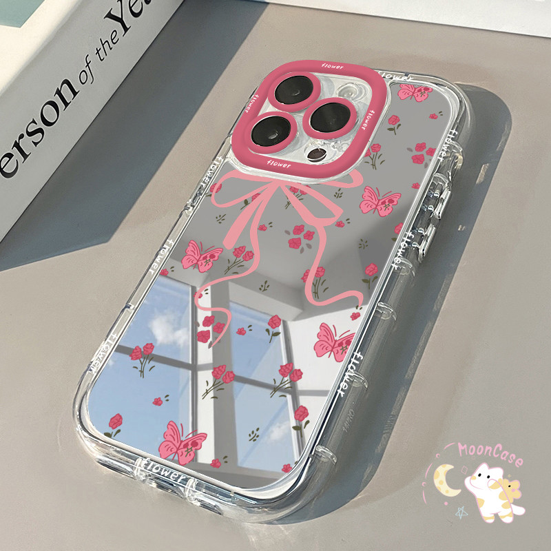หมีทาสี ธนูยักษ์ เคสไอโฟน13 เคสกระจก สำหรับ IPhone 16 13 15 12 11 14 Pro Max 7 16 8 15 Plus XS XR X Max SE 2020 เคส
