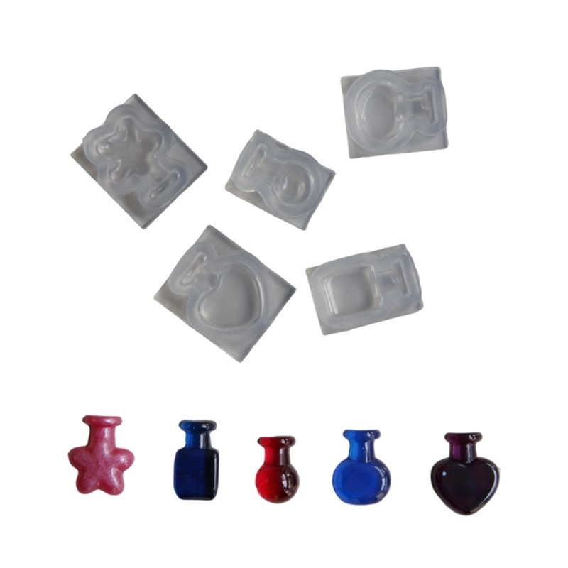 PCF * 5PCS ซิลิโคน Handmade แม่พิมพ์ชุด Creative Drift ขวดหัตถกรรมแม่พิมพ์ Easy Demolding Moulds เหม