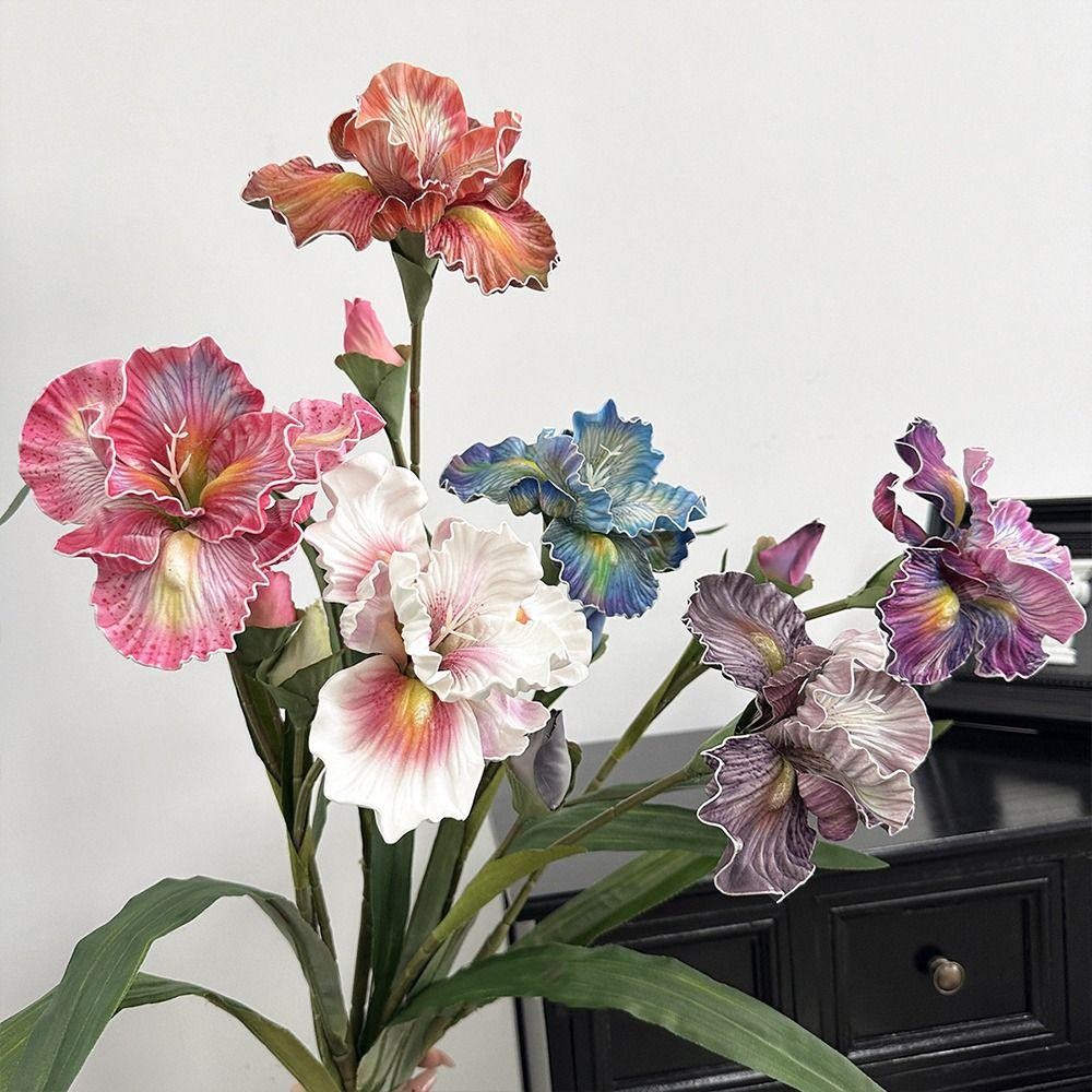 ปัญญา ดอกไม้ปลอม, กล้วยไม้ไอริส ดอกไม้ผ้าไหมเทียม, สัมผัสจริง 88 ซม. ดอกไม้สาขาตกแต่งโต๊ะ - รูปที่ 4