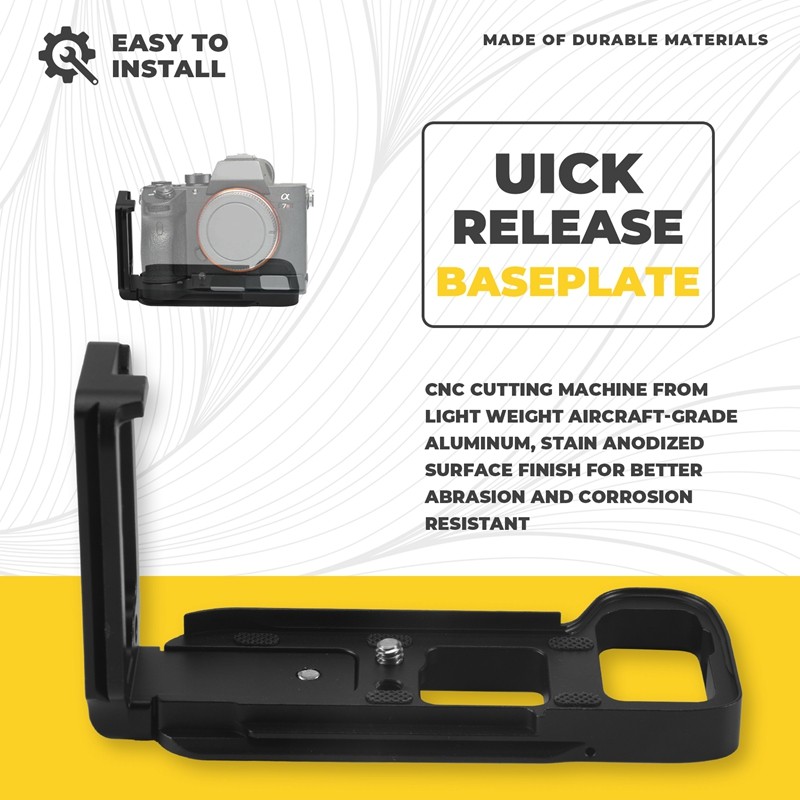 ในสต็อก-Quick Release L Plate/Bracket Holder Hand Grip A7III / A7RIII / A9 Quick Release Baseplate &