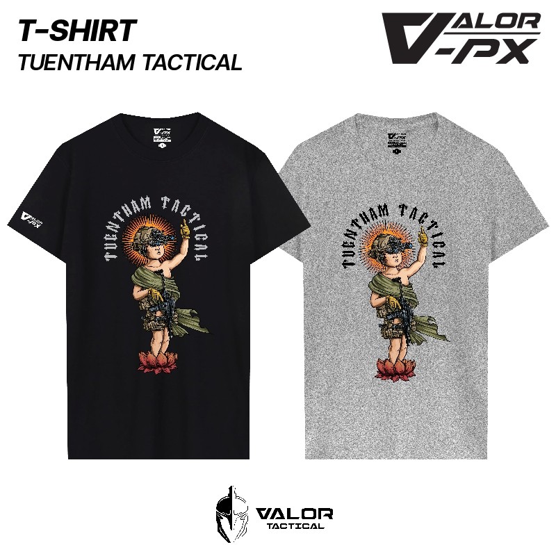 S-5XL Valor PX - Tuentham Tactical T-Shirt 2024 เสื้อสกรีนลาย tactical เสื้อยืดลายกราฟิก ผ้าระบายอาก
