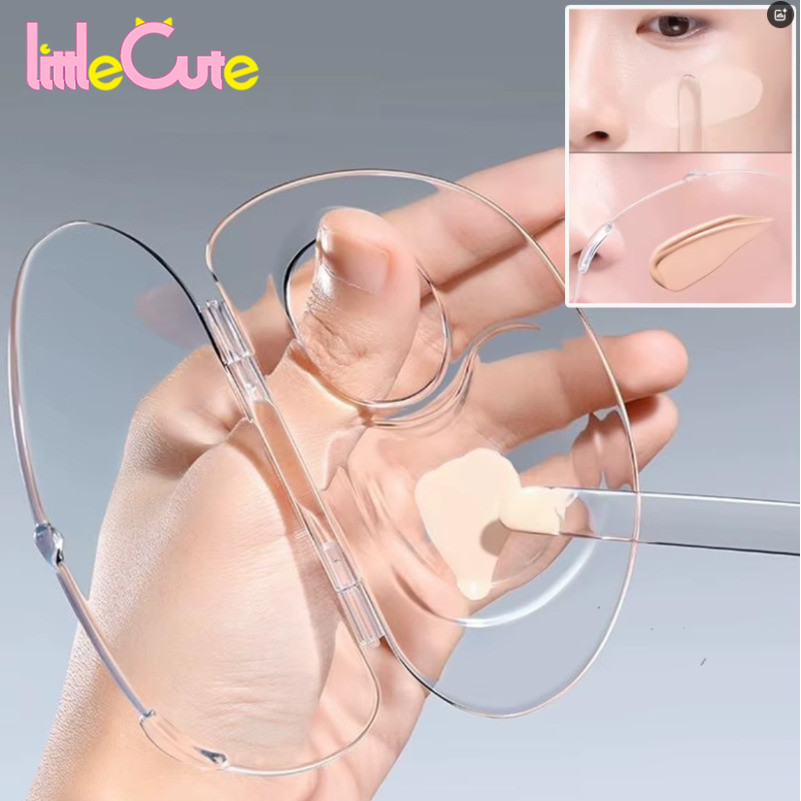 จานสีรองพื้นชนิดน้ําแบบพับได้ - กระดานปั๊มเพ้นท์เล็บ ทําเอง -แผ่นแต่งหน้าอะคริลิโปร่งใส-ชุดเครื่องมือแต่งหน้าเครื่องสําอาง-จานสีผสมมือถือพร้อมสติ