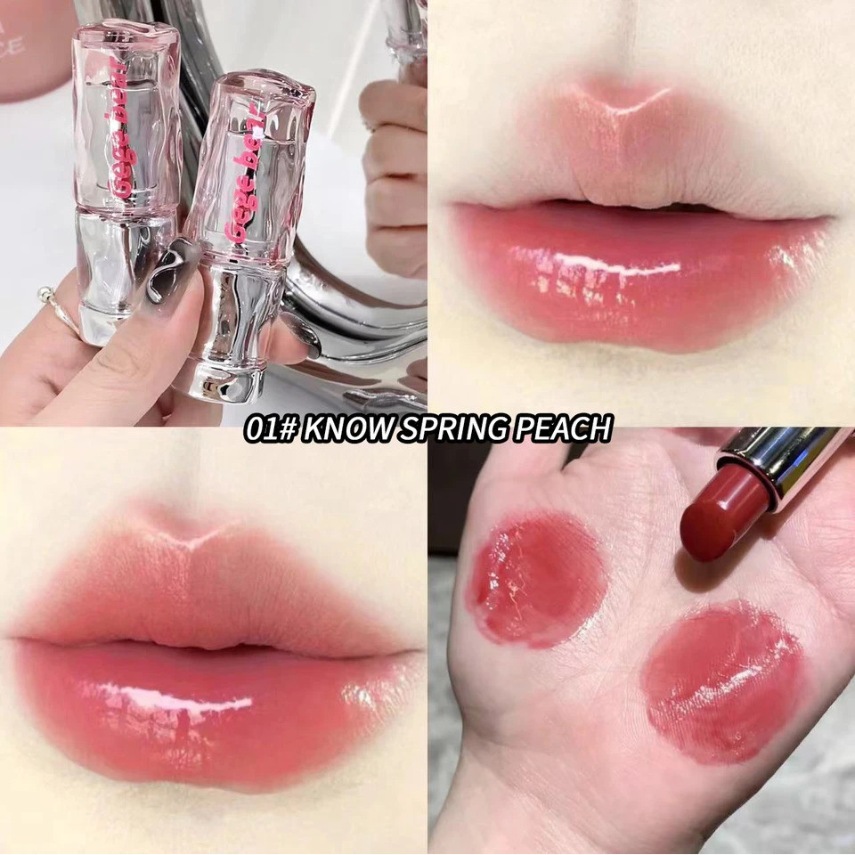 Gege Bear ลิปสติกน้ําหนักเบาและโปร่งแสง Watery lip Gloss น้ําหนักเบา Moisturizing Non-clumpy Ombre-l