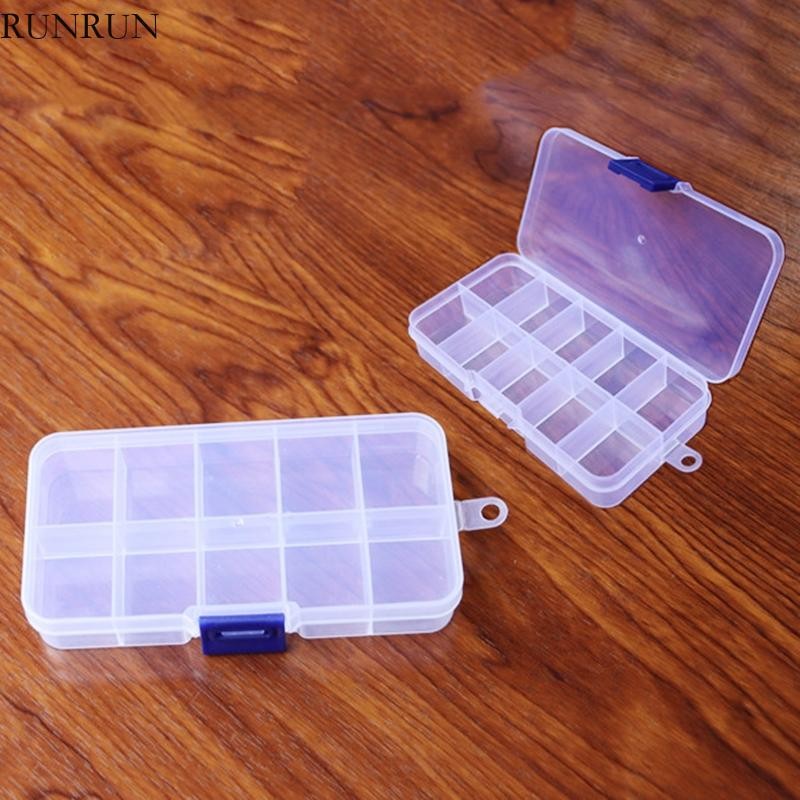 Run 10 ช่องปรับโปร่งใสกล่องเก็บเครื่องประดับแหวนต่างหู Drug สําหรับ Pill B