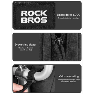 【TH Delivery】ROCKBROS ร็อคโบรส์ จักรยานพับก๊อกน้ําแขวนกระเป๋าสี่เหลี่ยมคางหมูด้านหน้าจับกระเป๋าจักรยานเสือภูเขาจักรยานถนนขี่ถุงเก็บ
