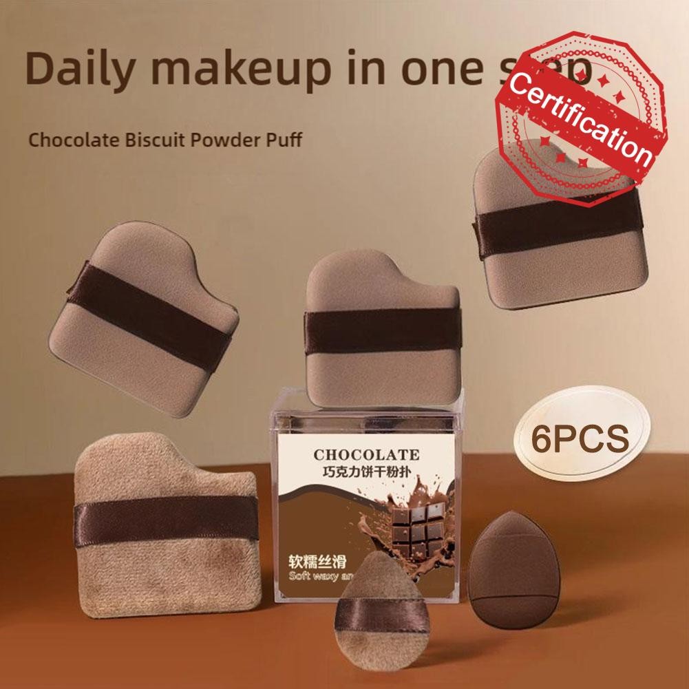 ช็อกโกแลตบิสกิตแป้งพัฟยืดหยุ่นเบาะลมflocking Thumbคอนซีลเลอร์Finger Candy Mini Y2k6