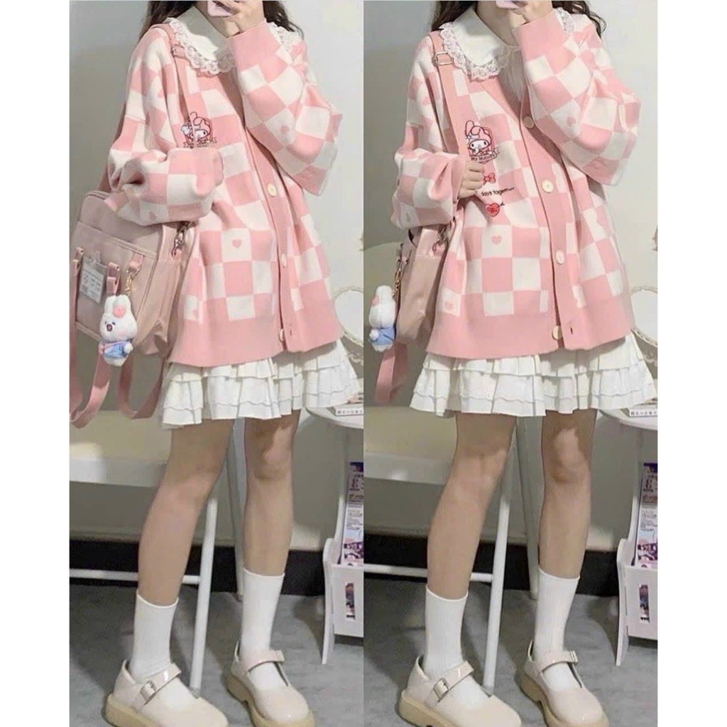 เสื้อแจ็คเก็ตผ้าสักหลาด CADIGAN ของผู้หญิงพร้อมลายแครอทพิมพ์ลายสุดน่ารัก SUSU FASHION