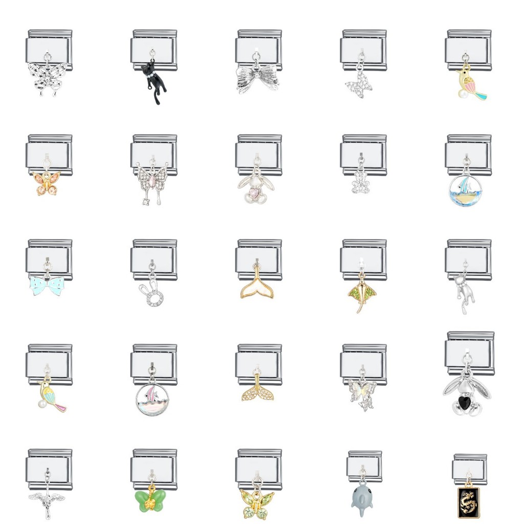 โมดูลสแตนเลสจี้สร้อยข้อมือสัตว์ DIY อิตาเลี่ยนโมดูล Splicing สร้อยข้อมือ