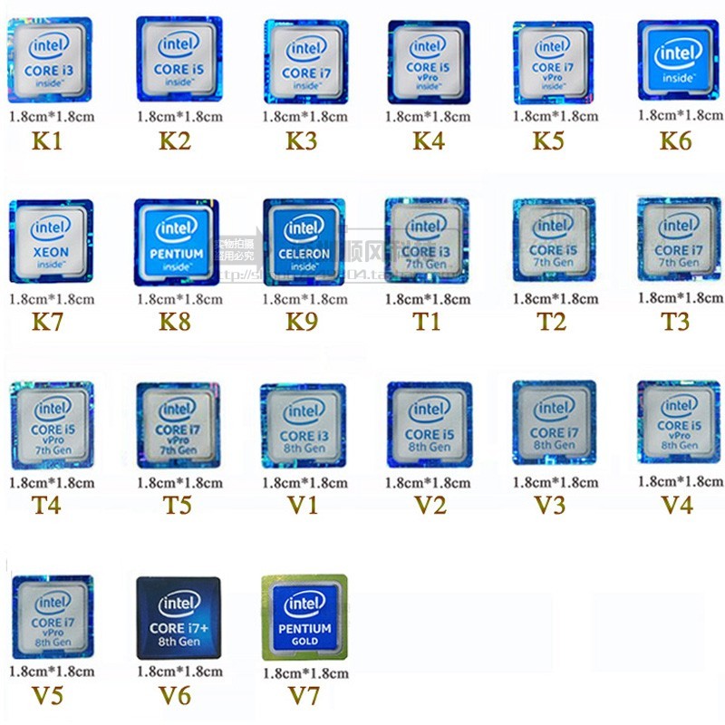 สติ๊กเกอร์ 6th Generation 7th Generation 8th Generation CORE CPU Label Notebook Desktop i3 i5 i7 สติ