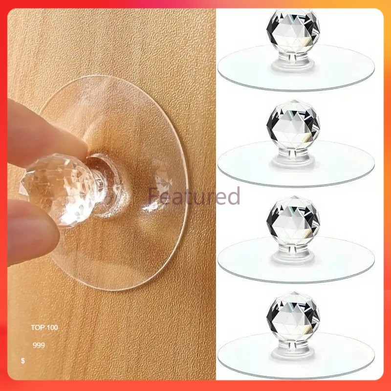 Featured มือจับลิ้นชัก อะคริลิคใส มีกาวในตัว ทนทาน สําหรับยกฝาชักโครก