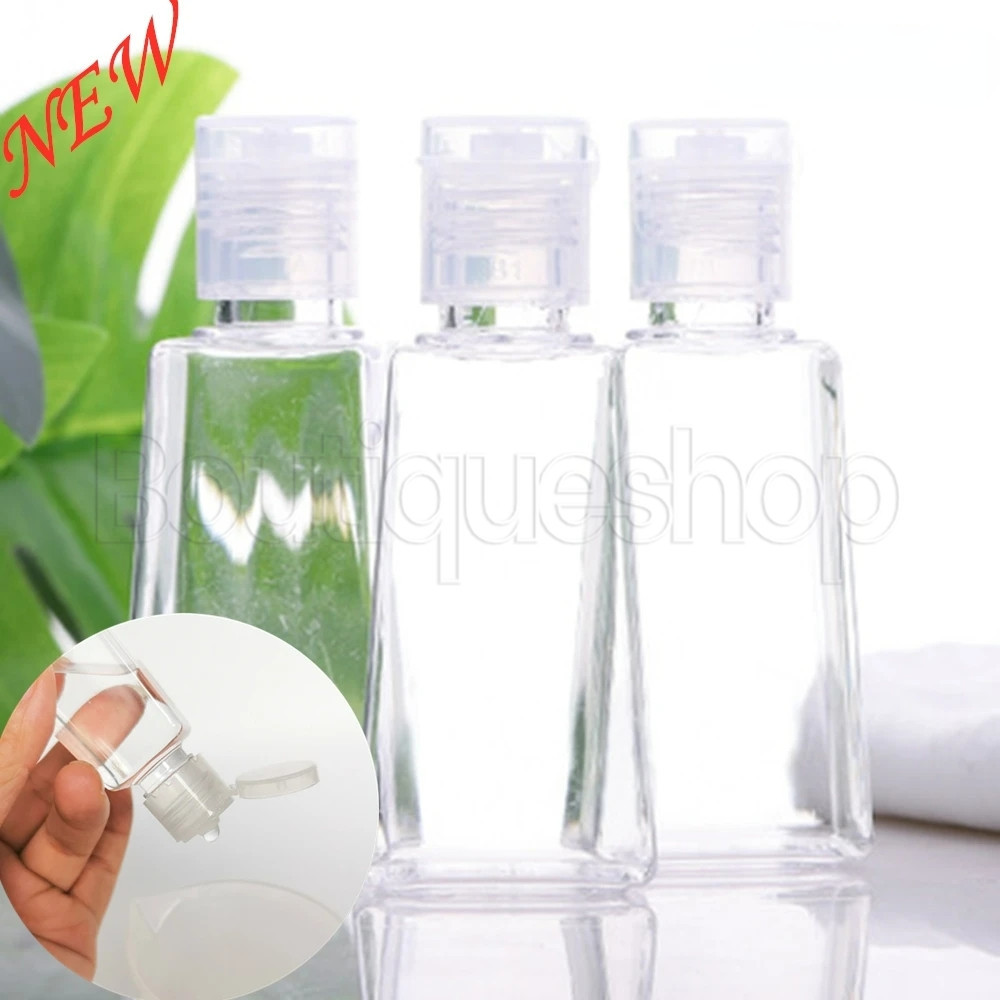 ขวดพลาสติกใส - ขวดรีฟิลพลาสติก - ขวดรีฟิลขนาดพกพา - ขวดฝาพับ 30 มล. - ขวดรีฟิลสี่เหลี่ยมคางหมู