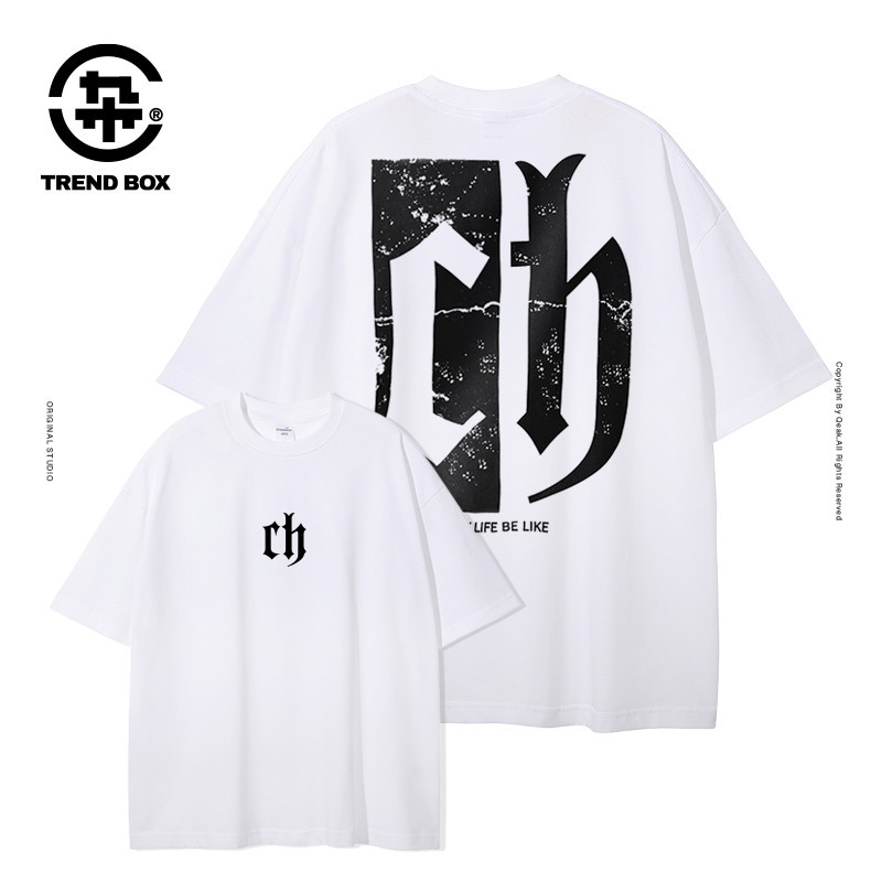 TrendBox🚀พร้อมส่ง🚀CH Paris alphabettshirt เสื้อเท่ๆ เสื้อยืดไซส์ใหญ่ M-3XL