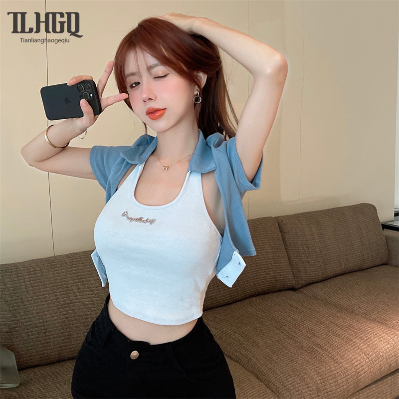 Tian-lianghaogeqiu 2024 ใหม่ เสื้อยืดลําลอง แขนสั้น ทรงสลิมฟิต