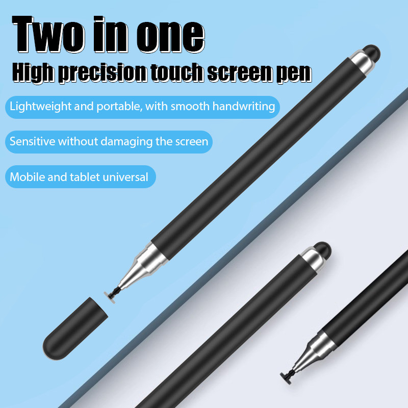 ปากกาสไตลัส 2 In 1 สําหรับ iPad 10.2 9th 8th 7th Gen Touch Pen Drawing Capacitive Pencil For iPad Pro 12.9 11 Air 5 4 10.9 10th Gen Tablet Smartphone Stylus