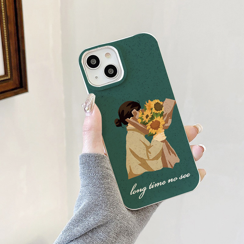 สำหรับ iPhone 11 13 For เคสไอโฟน14 15 12 Pro Max X XR XS MAX 6 7 8 14 15 Plus 12 13 MINI คู่รักซีรีส์ Sunflower รุ่น เคส ราคา ถูกที่สุด ดีลบีเคเค แกลเลอรีภาพที่ 4