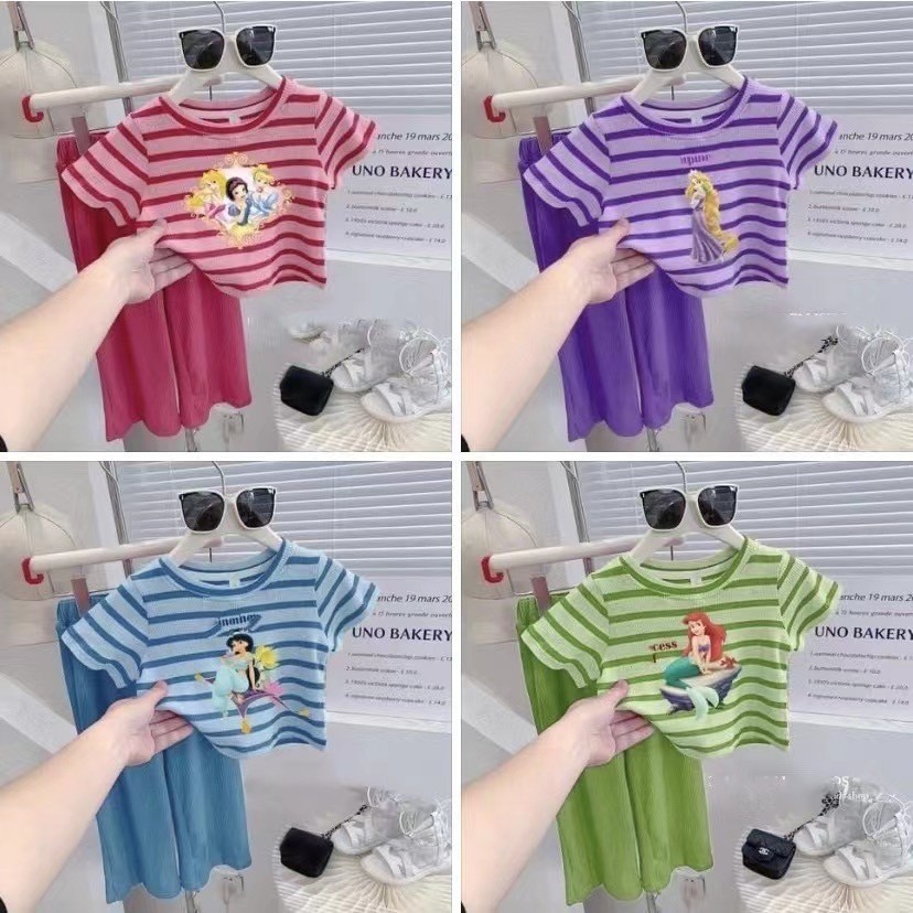 ชุดเช็ทเจ้าหญิง หวานละมุล สีสันสดใส ผ้าสวมใส่สบาย ราคาน่ารักๆ