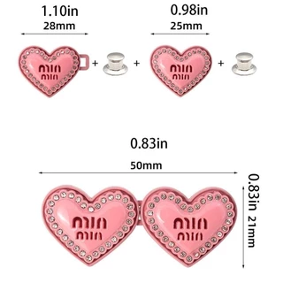 💖Shopmkl 💖ตะขอปรับเอวกางเกงยีนส์ รูปหัวใจฝังเพชร แบบหมุดไม่ต้องเย็บ สีสันสดใส ใช้ปรับเอวกางเกงหลวมให้กระชับ #Y47
