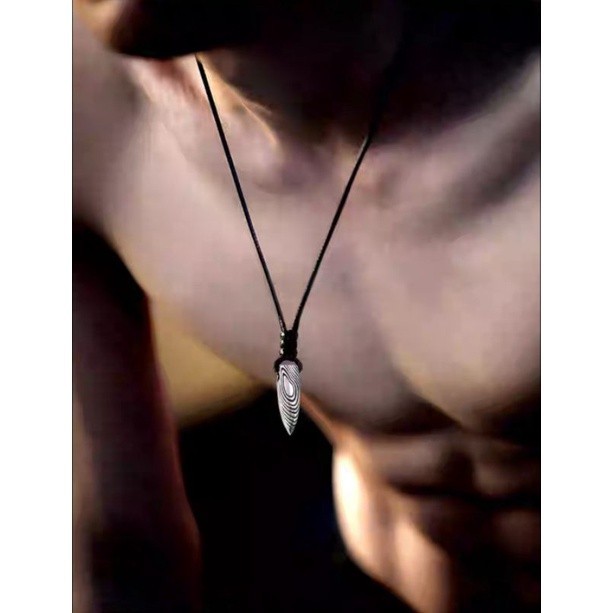 (KL7) สร้อยคอเชือกสีดําสําหรับผู้ชายและผู้หญิง, UNIQUE, COOL, รุ่น PENDANT -CJR TITANIUM