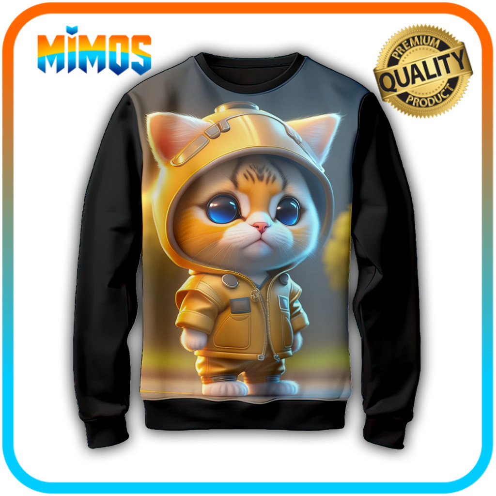 3D การ์ตูน TV Animation Cat Hero เสื้อกันหนาว 02MM003 _SW สําหรับอายุ 1-12 ปี