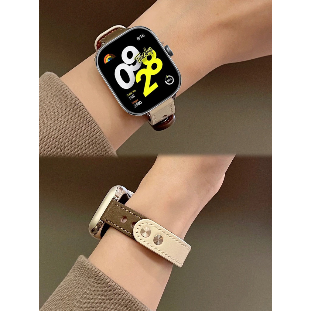 สายนาฬิกาข้อมือหนัง แบบบาง แบบเปลี่ยน สําหรับ Redmi Watch 4 Smart Watch