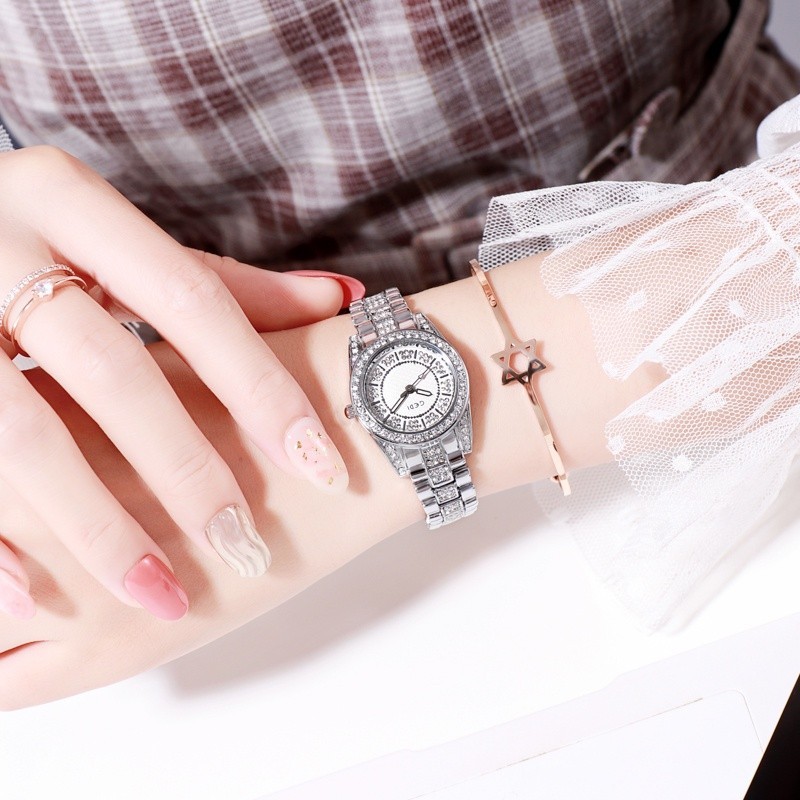 นาฬิกาผู้หญิง GEDI 2955 หรูหรา ล้อมเพชร💎 ของแท้ 100% นาฬิกาแฟชั่น นาฬิกาข้อมือผู้หญิง