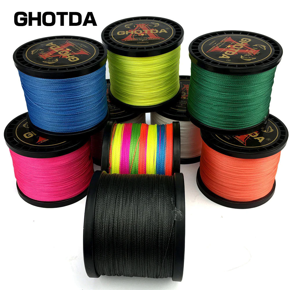 GHOTDA 1000/500/300/100M 8 Strands 4 Strands Braid PE สายตกปลา Smooth Multifilament สายตกปลา 8/4 สานตกปลาสายถัก tali mancing