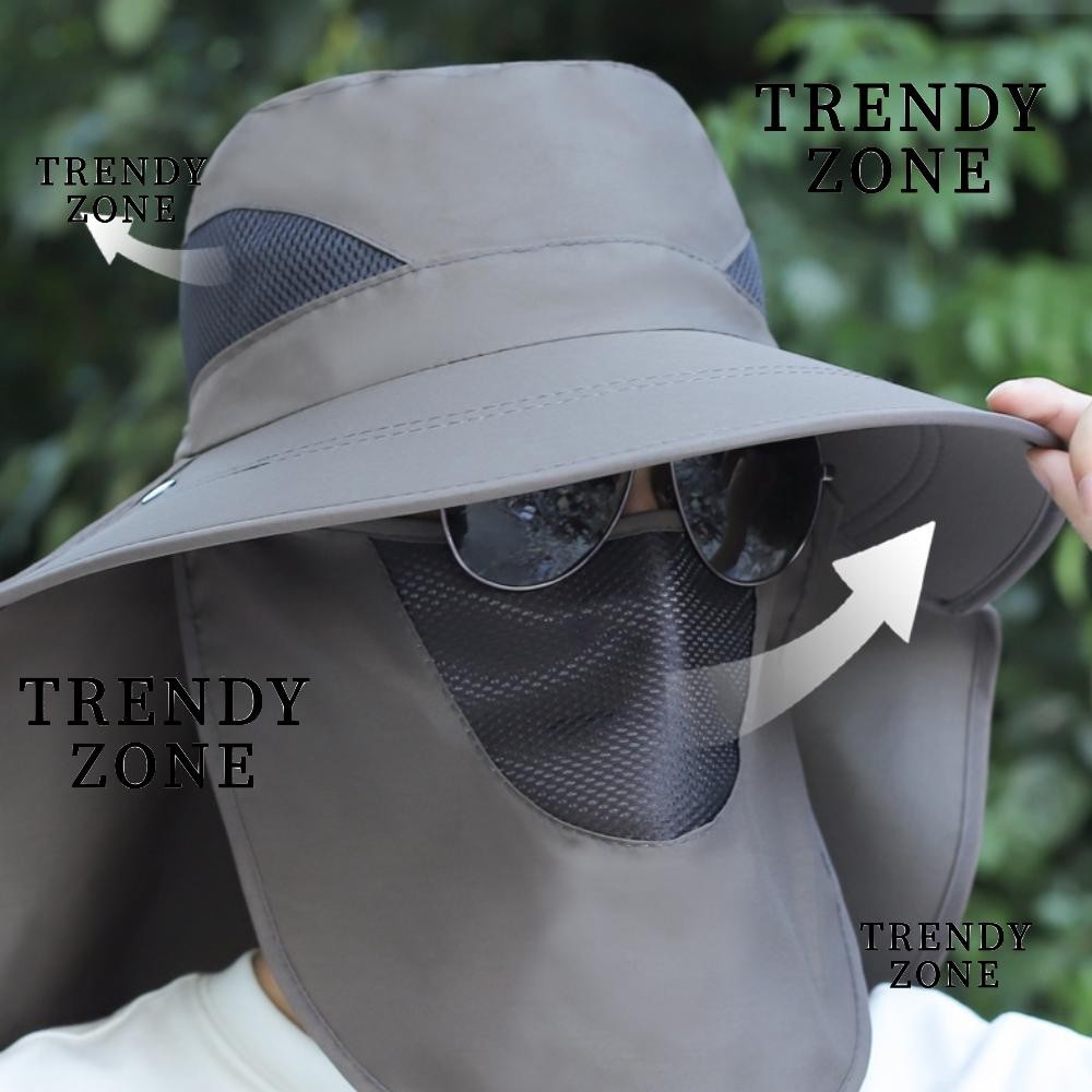 Trendyzone หมวกปีกกว้าง กันแดด ปรับได้ 360 องศา ถอดออกได้ สําหรับงานเกษตรกรรม ขายดี