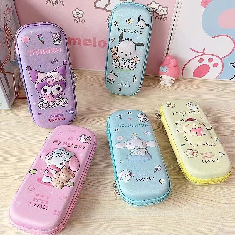 SANRIO กระเป๋าดินสอ ขนาดใหญ่ จุของได้เยอะ ลายซานริโอ้ 3 มิติ ที่ทนต่อการตก เครื่องเขียน สําหรับเด็กนักเรียน