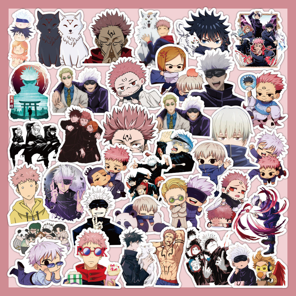 พร้อมส่ง Sale 咒術迴戰 百鬼夜行 JAPAN ANIME แผ่นมหาเวทย์ผนึกมาร Jujutsu Kaisen พีวีซี กันน้ำ สติ๊กเกอร์ 60pcs