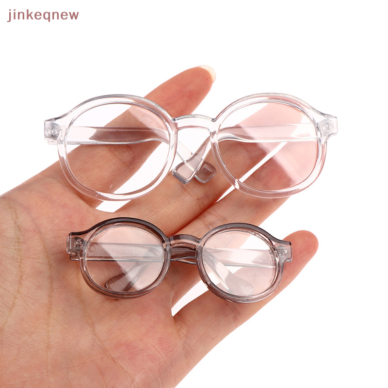 Jkth แว่นตาตุ๊กตา กรอบกลม เลนส์ใส 6.5/9.5 ซม. JKK