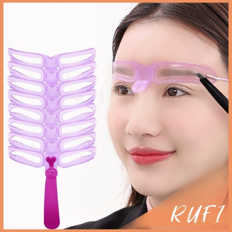 RUFI บล๊อคเขียนคิ้ว เลือกทรงสวยตามต้องการ มีแม่แบบ 8 แบบ eyebrow card