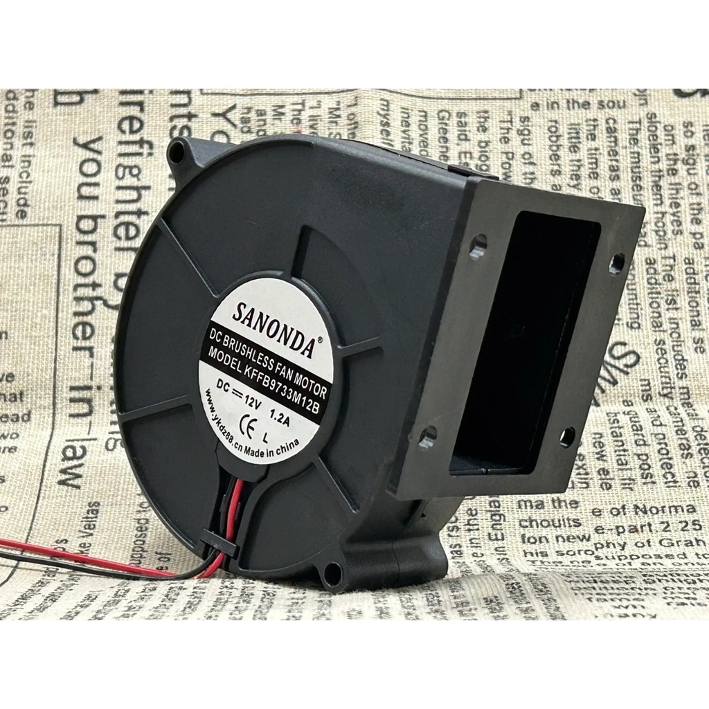 9733 12V 1.2A เตาย่างบาร์บีคิวพัดลมเทอร์โบประหยัดพลังงานเตาไม้ Blower KFFB9733M12B