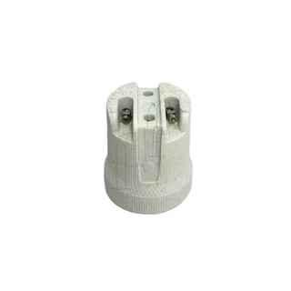 ขั้วกระเบื้องเยอรมัน ขั้วทรงกระถาง ขั้วเกลียวE27 4A 250V ขนาด 4x4.5 cm ทนความร้อนสูง