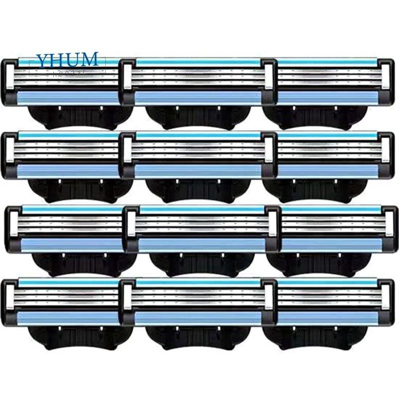 20 ชิ้นมีดโกนใบมีดเติมคู่มือใบมีดเติมสําหรับ Gillette Mach 3 มีดโกน