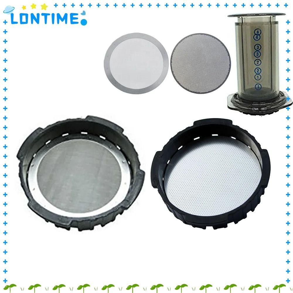 Lontime ตาข่ายกรองกาแฟ โลหะ สเตนเลส ใช้ซ้ําได้ 61 มม. สําหรับเครื่องชงกาแฟ Aeropress