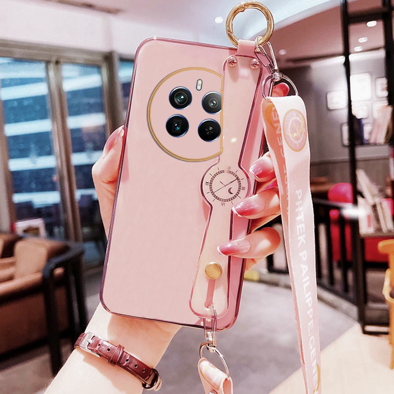 เคสโทรศัพท์มือถือ ชุบไฟฟ้า พร้อมสายคล้องไหล่ และสายคล้องยาว สําหรับ Realme 12 Pro+ 12+ 12 12X 5G Realme 12 Pro Plus 12Plus 12ProPlus ProPlus Realme12X – โปรปัง
