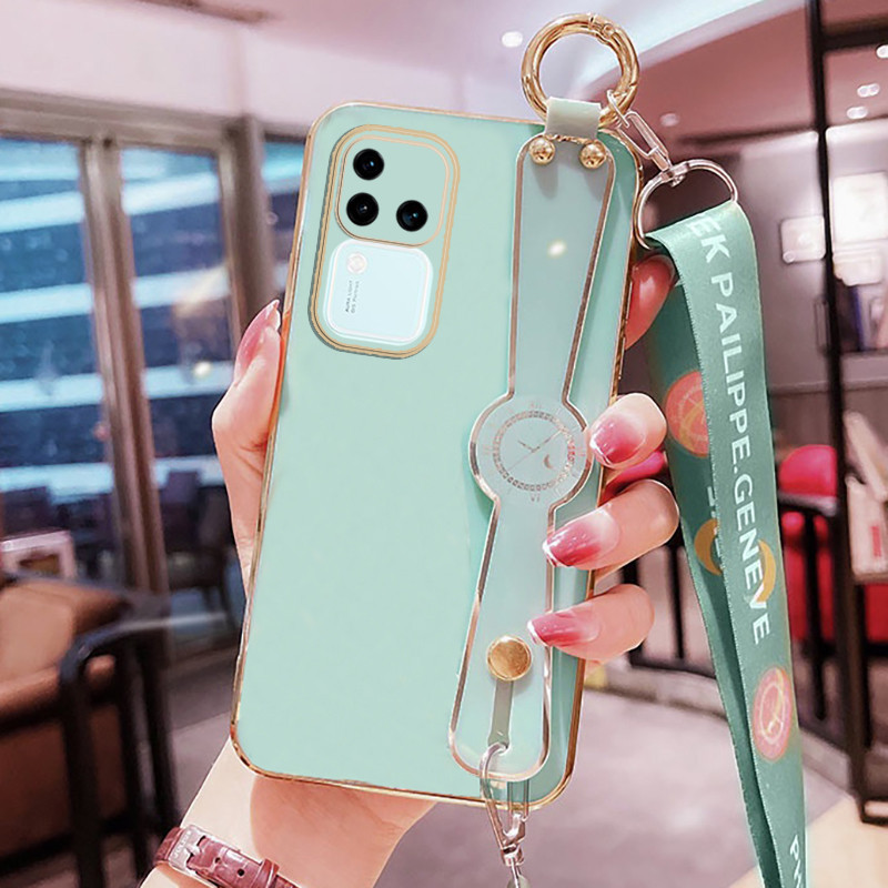 VIVO V30 V30 Pro 5G เคสโทรศัพท์มือถือ ชุบไฟฟ้า พร้อมสายคล้องไหล่ และสายคล้องยาว สําหรับ